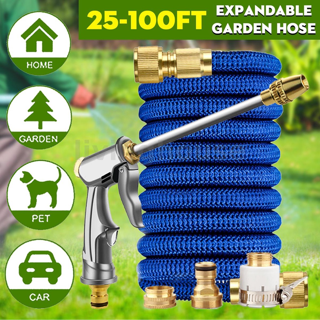 Expandable Garden Water Hose High Pressure Car Wash Hose 25/50/75/100FT
