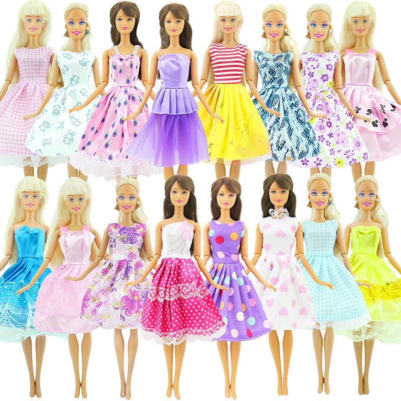 10 Pcs Doll Dress Pack Fashion Handmade Outfits For Barbie Dolls