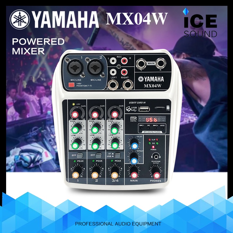 Yamaha Mx04w Audio Mixer 4 Channels Mini Musical Mixer Multifunctional 