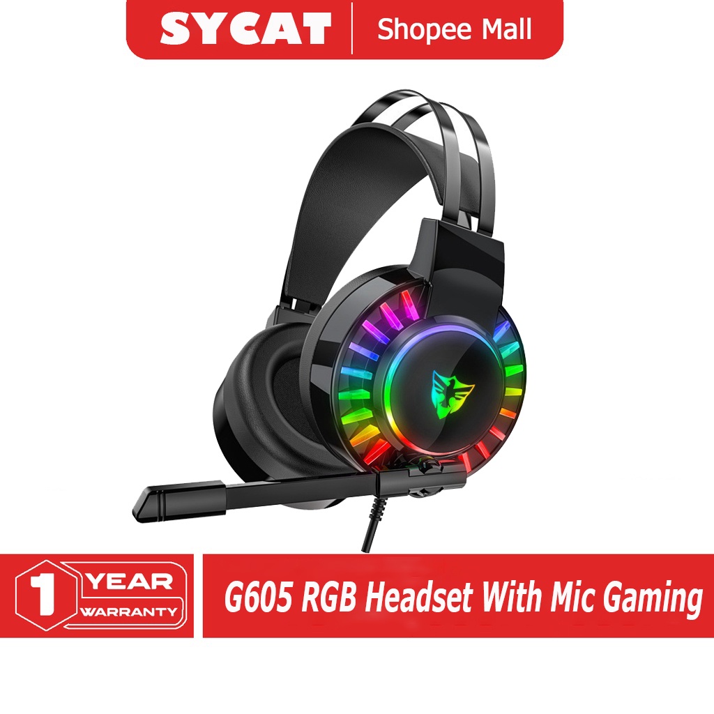 USB Headset With Mic Gaming Headset Gaming Headphone Mic RGB Headset Noise Canceling Headset wired Shopee Philippines