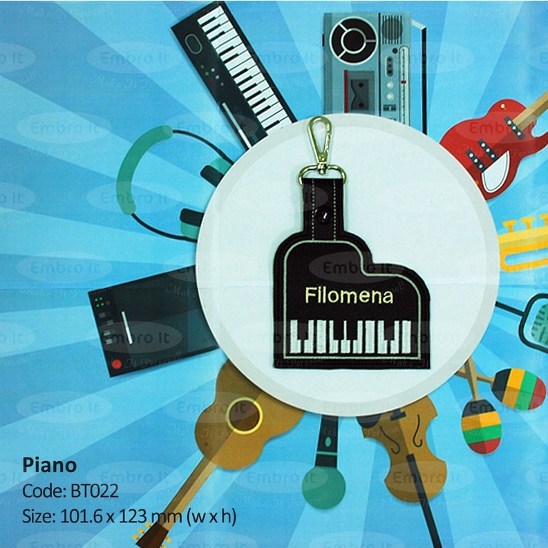 Personalized Embroidered Musical Instruments Bag Tag | Shopee Philippines