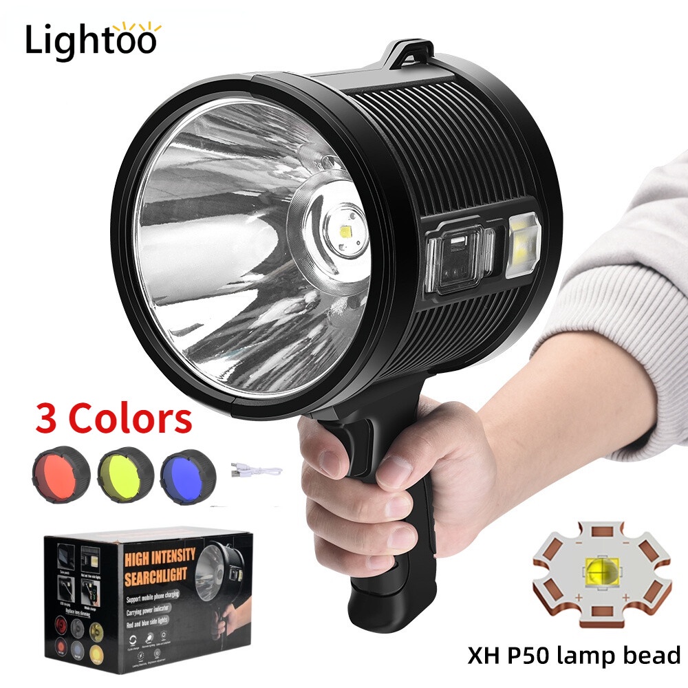 Powerful solar flashlight rechargeable search light heavy duty