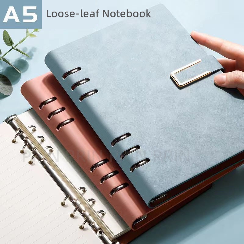 6hole Removable buckle Notebook PU Leather Thick Notebook College