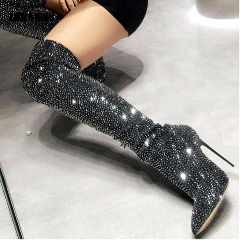 Thigh high 2024 diamond boots