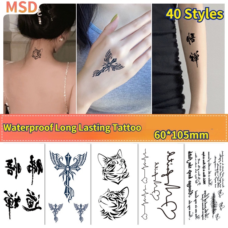 【MSD Temporary Tattoo】Magic Tattoo Waterproof Lasting Fake Tattoo Text