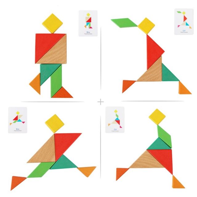 Tangram Wooden mini puzzle Children toys | Shopee Philippines