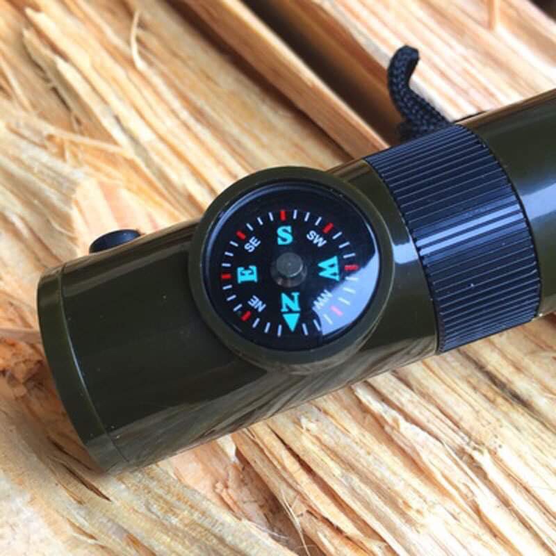 7 in 1 Multifunction Whistle with Landyard for Outdoor Survival Camping