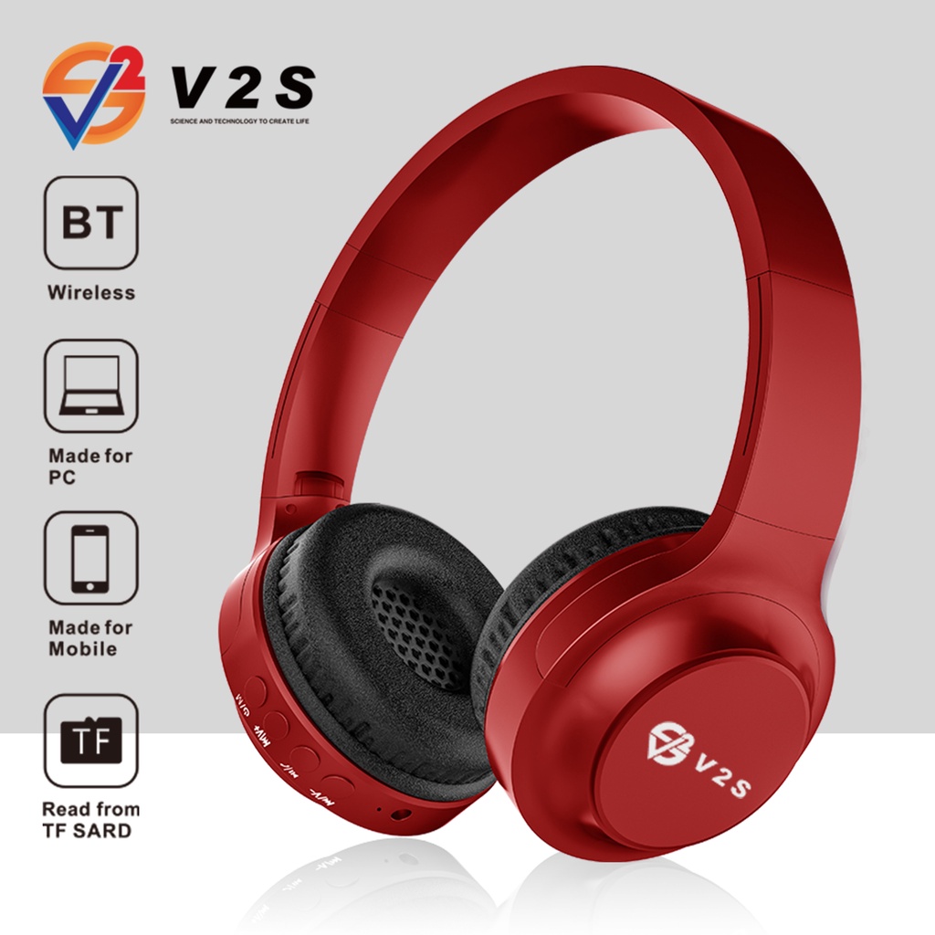 V2S EX2 Over Ear Wireless Bluetooth Stereo Headphone With Soft Silicone ...