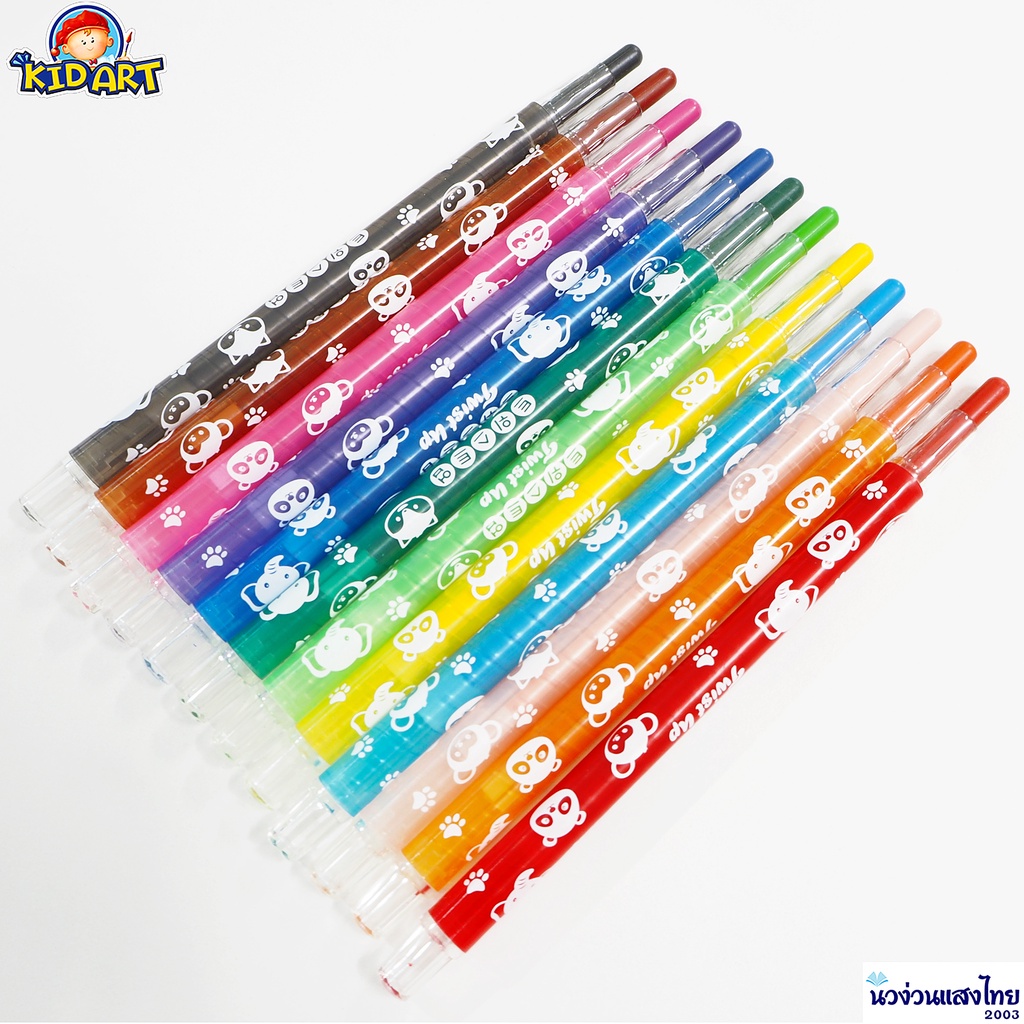KIDART Crayon 12-Color Rotating Crayons Model TWCR-12 (Crayon Pencil ...