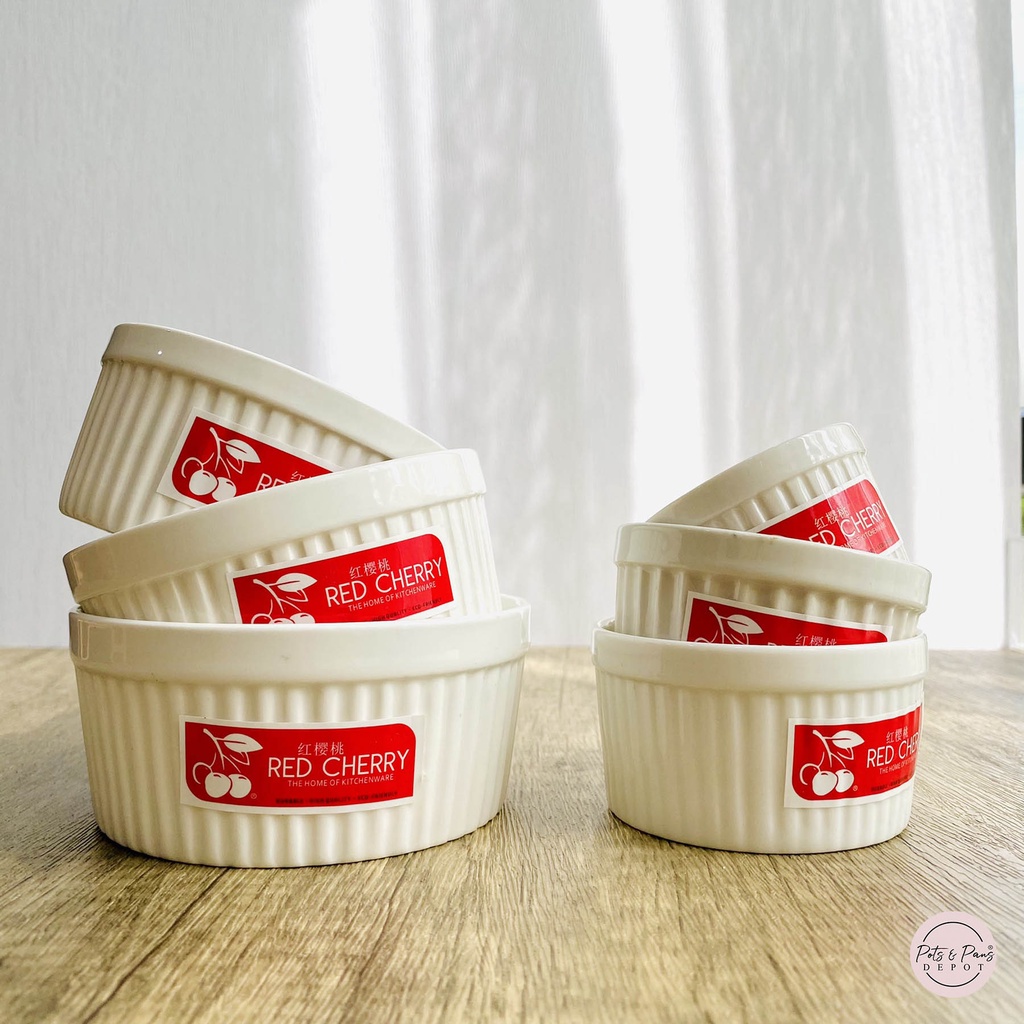 Red Cherry White Porcelain Ramekin | Shopee Philippines