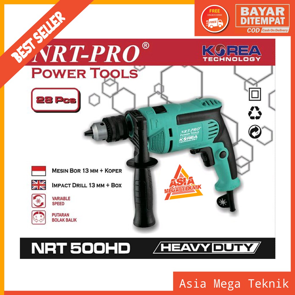MESIN KAYU MATA Nrt Pro 500HD Drilling Machine 13mm Concrete Wall Drill