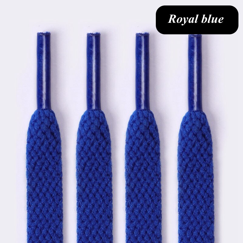 1 Pair Royal Blue Round Shoelaces, Classic Cotton Laces For Casual Shoes, Sneakers, Boots