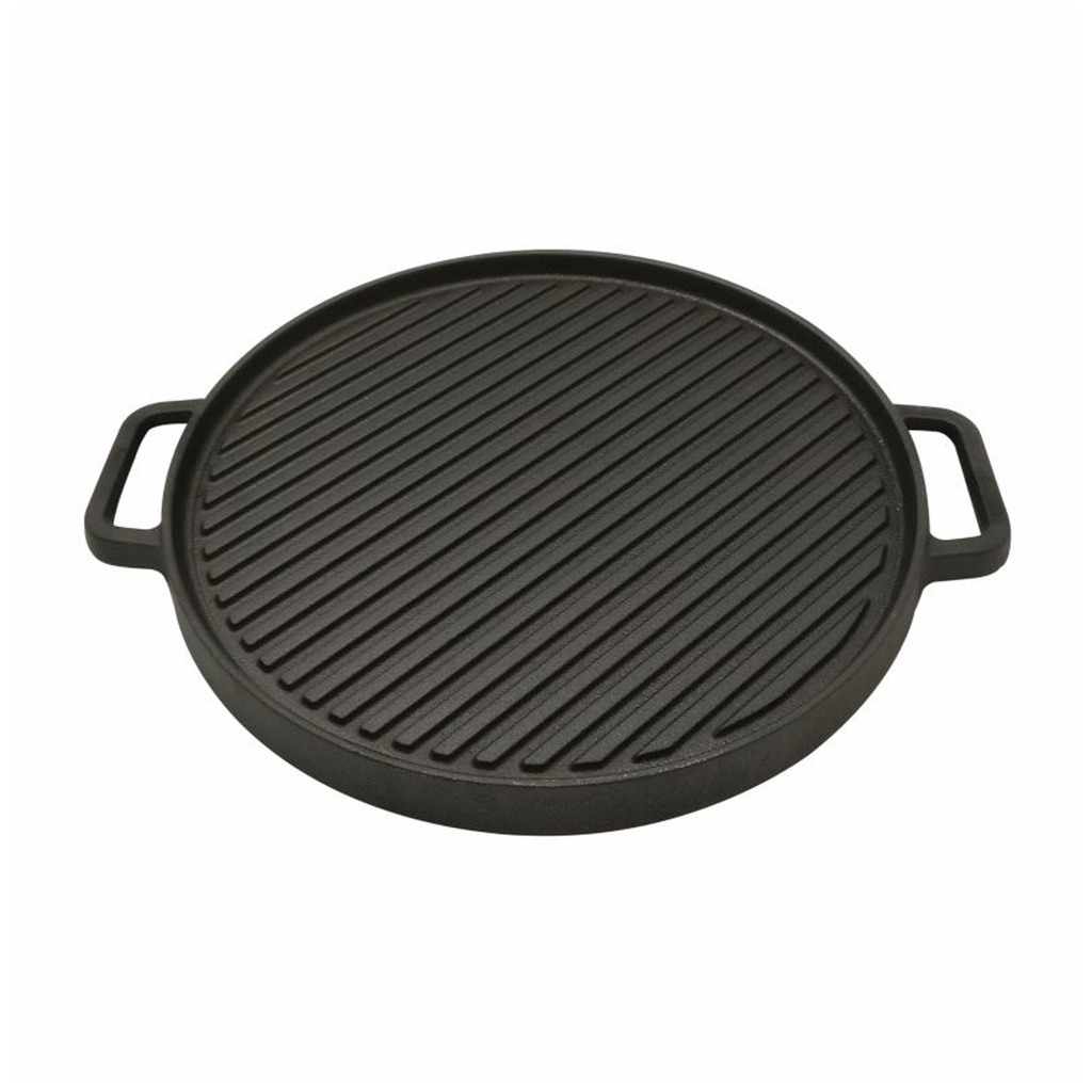 DoubleSided Dual Purpose PreSeasoned Cast Iron Griddle And Grill Pan