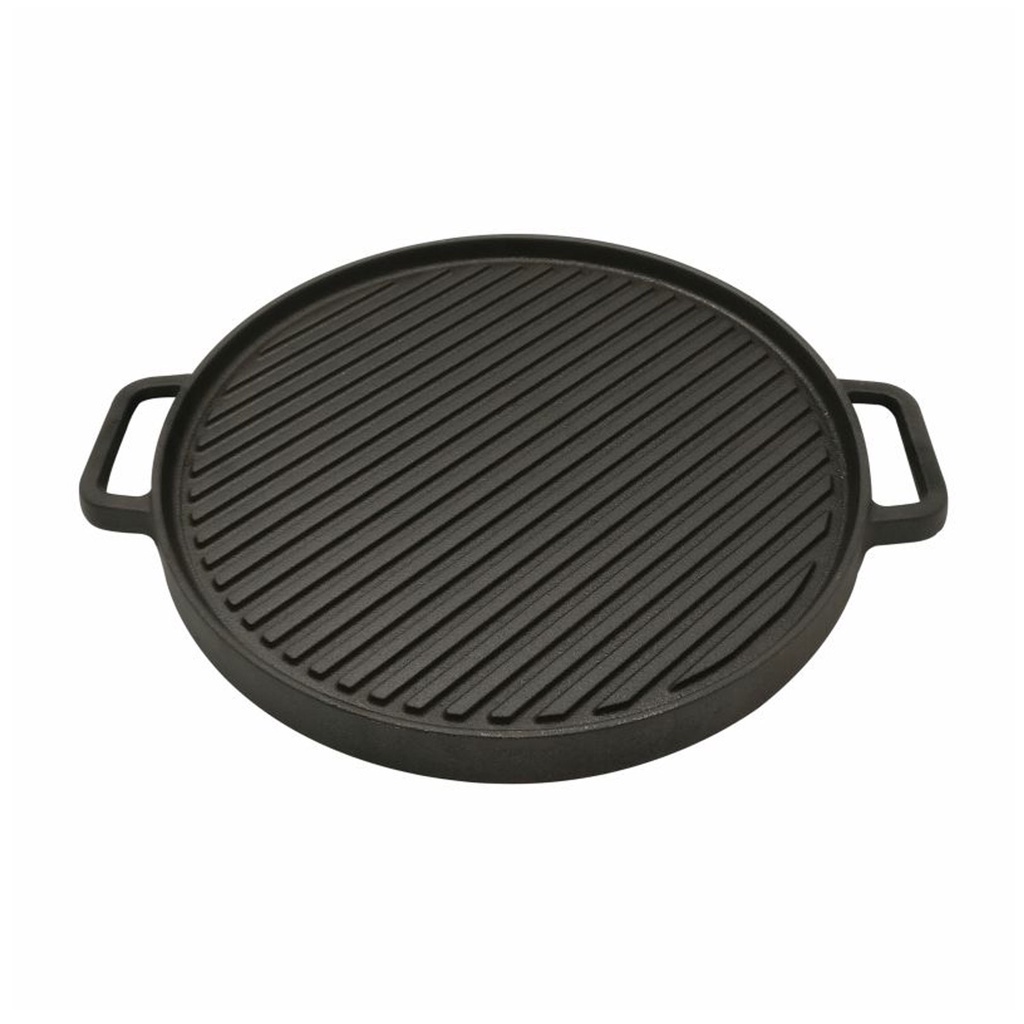 Double Sided Dual Purpose Pre Seasoned Cast Iron Griddle And Grill Pan 30 Cm Shopee Philippines 