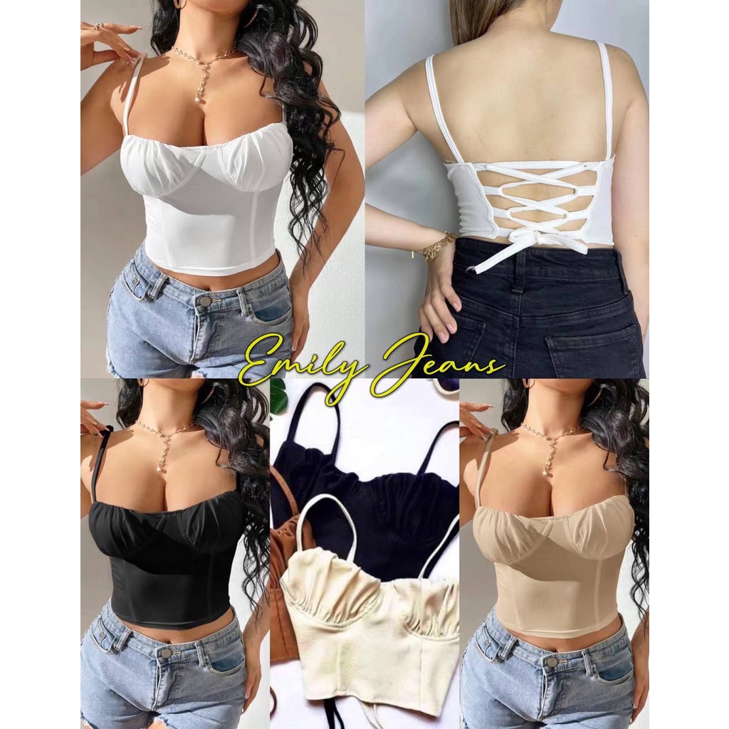 Emily Bustier Midriff Top