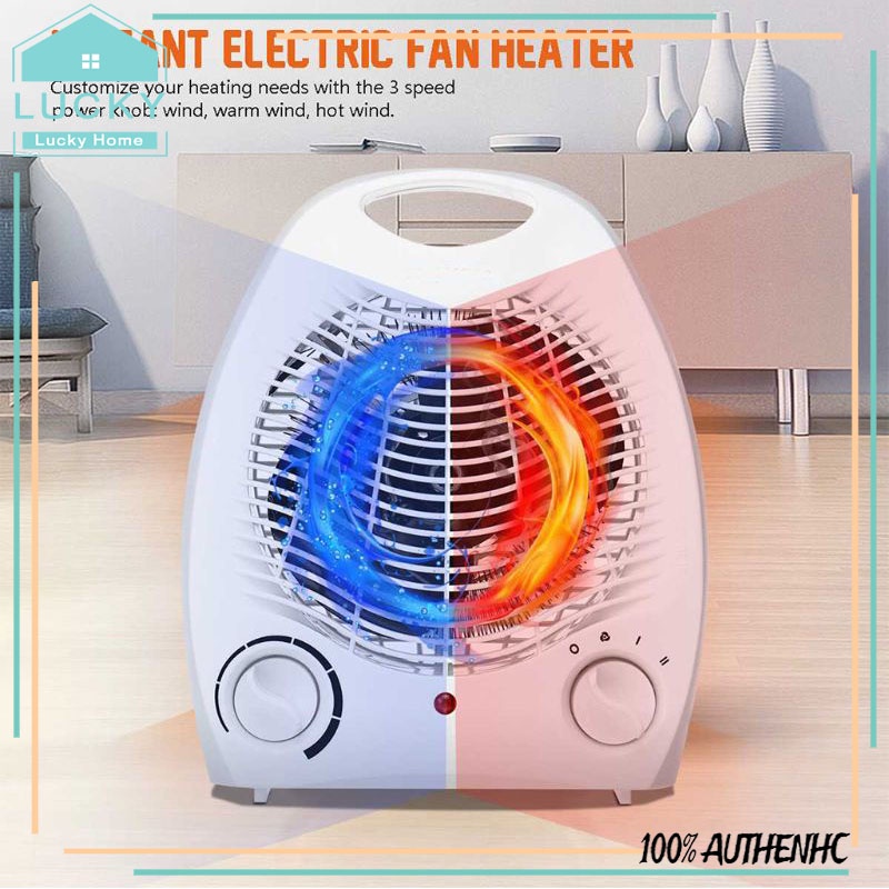Electric Small Space Heater 2 in 1 Heating Cooling Thermostat Heater