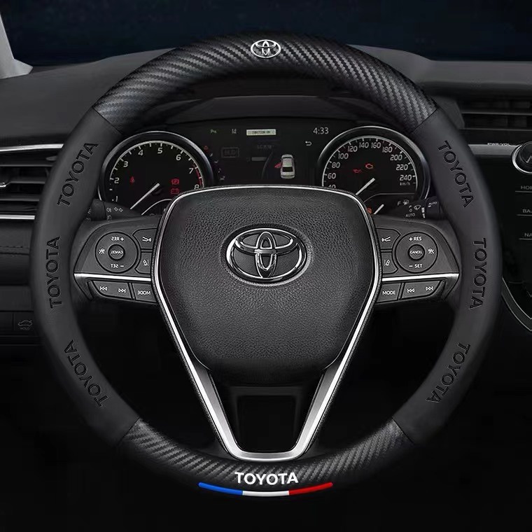 Toyota Car Steering Wheel Cover High Quality Carbon fiber Leather 38cm