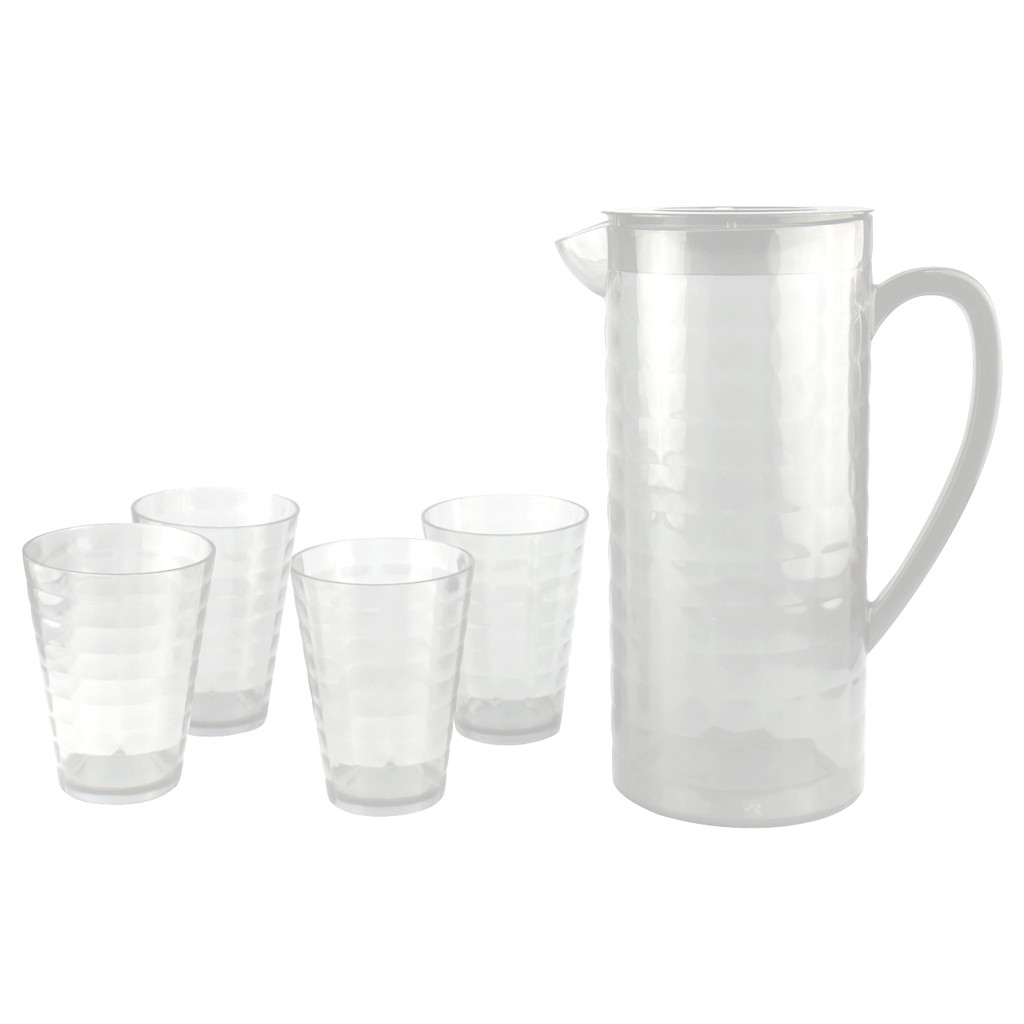 URBAN KITCHEN PS (Polystyrene) Cubic Pitcher 2L & 4pc Tumbler Set ...