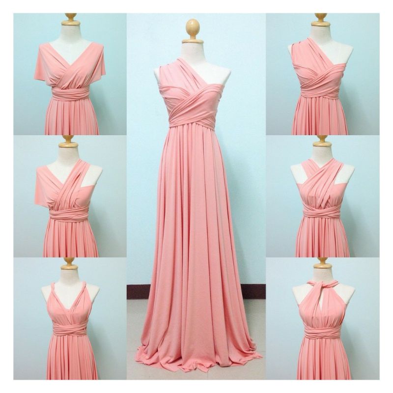 Peach color shop infinity dress