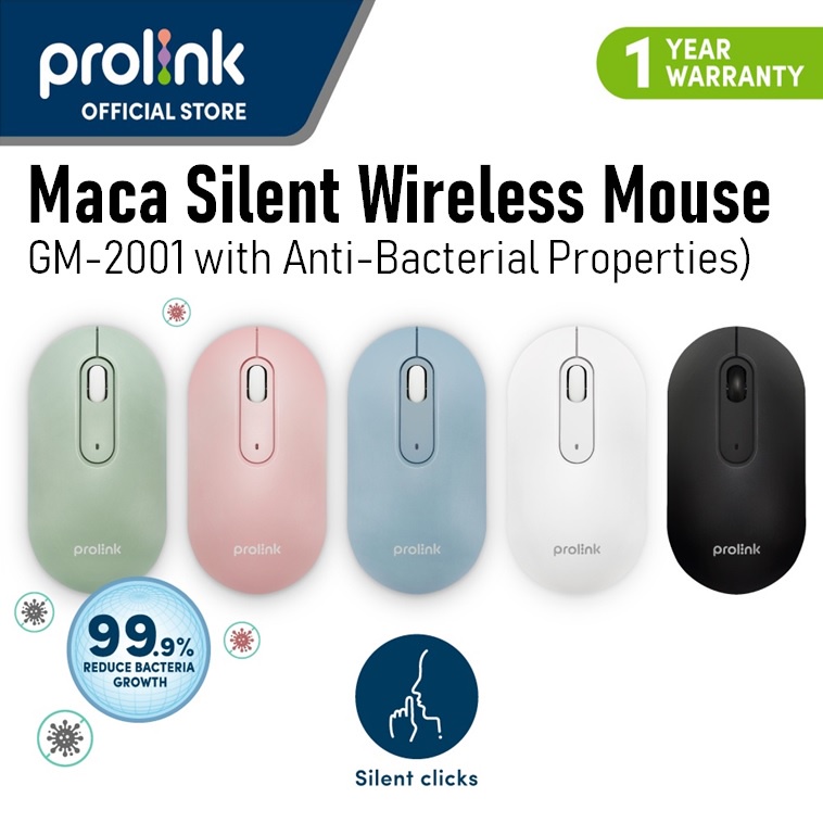Prolink GM-2001 MACA Wireless Mouse Anti Bacterial Silent Click ...