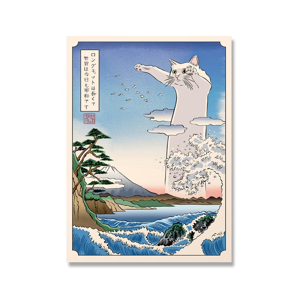 Vintage Japan Ukiyoe Style Canvas Painting Posters Cat Wall Pictures ...