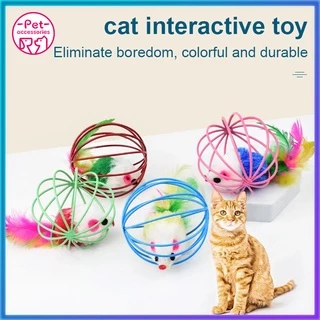 4PCS Fishing Rod Cat Toy Set Interactive Fish Kitten Toy Fake Feather Cat  Toys