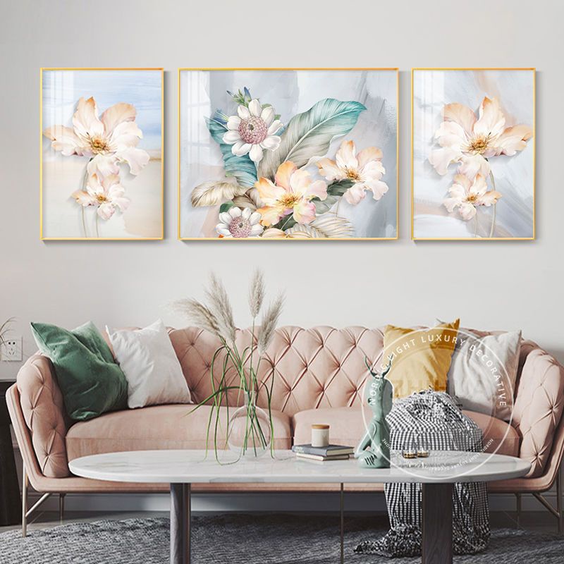 Nordic Peony Flower Living Room Decoration Painting Sofa Background 