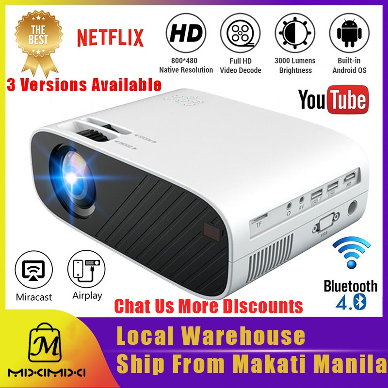 Forskellige folder binding W90 1080P Android Mini Projector HD Proyector WIFI Led Projector Home  Cinema AV/USB/HDMI/VGA Netflix | Shopee Philippines