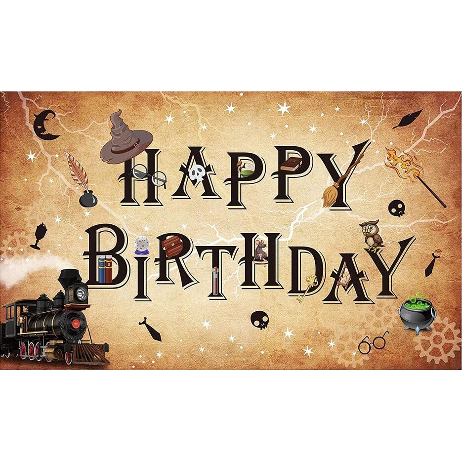 Wizard Birthday Party Supplies Harry Potter Banner Background Magical ...