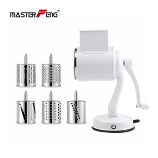 CNCEST Kitchen Rotary Grater Food Mills Nut Grinder Grinding Tool Set With  5 Drum Blade 