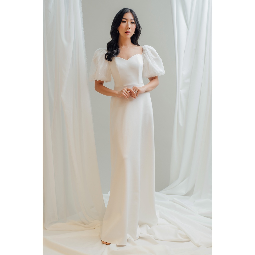 Karimadon Sophie Balloon Sleeves Flared Gown Shopee Philippines