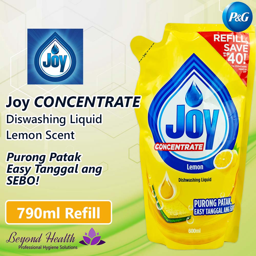 Joy Dishwashing Liquid Concentrate 790ML Value Refill Pouch Lemon Scent ...