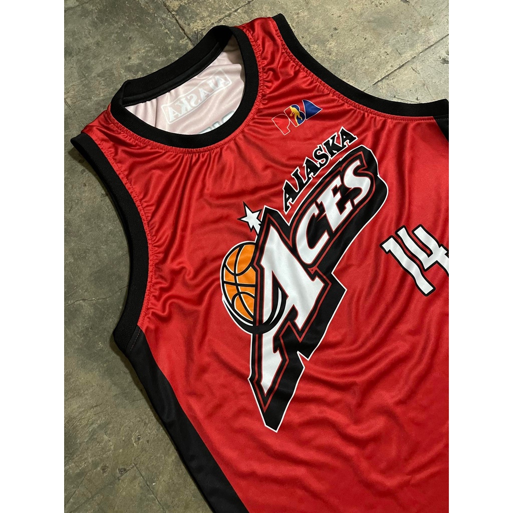 PBA RETRO JERSEY | Alaska Aces Red Teng #21 | Abarrientos #14 ...