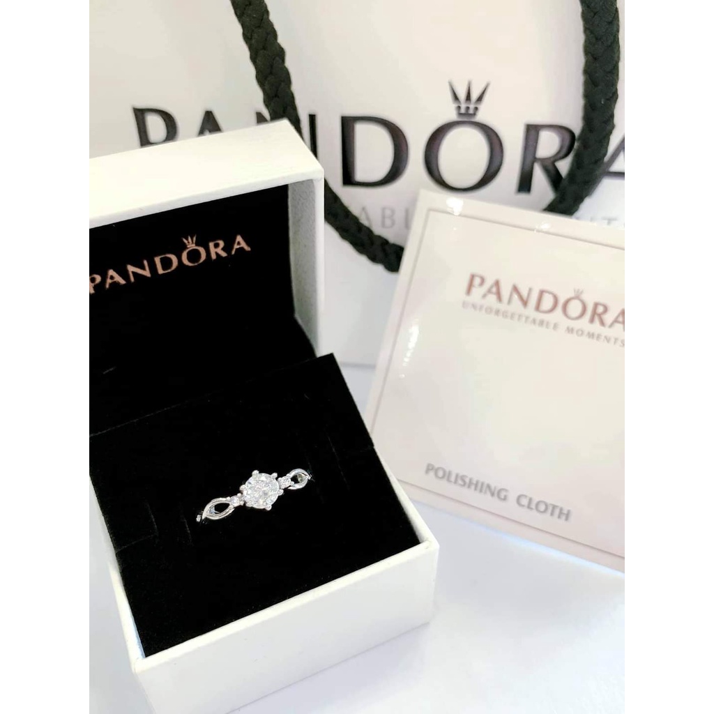 Pandora Diamond Promise Ring W/ Box Free Earrings For Gifts Engagement ...