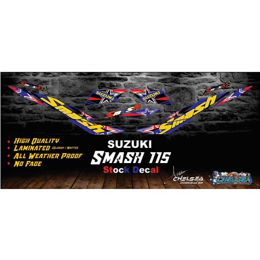 Suzuki Smash 115 Stock Decals / Stickers with freebies | Shopee Philippines