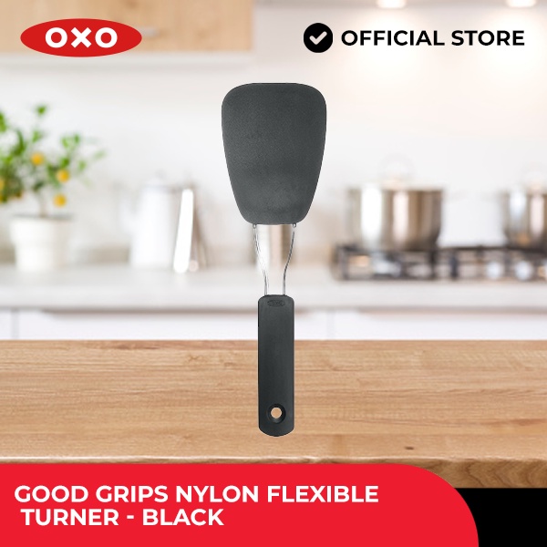 OXO Good Grips Black Nylon Slotted Turner / Spatula - Comfort Grip Handle