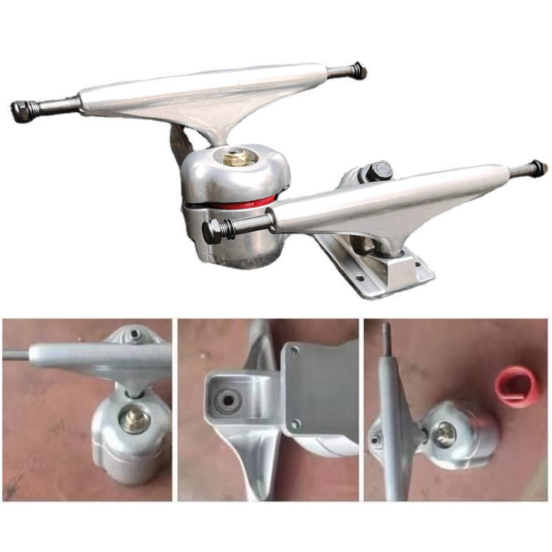 Surfskate Trucks Für S6 Red Bridge Adapter – Silber, Aluminium, Inkl. Dichtungssatz Und Schrauben