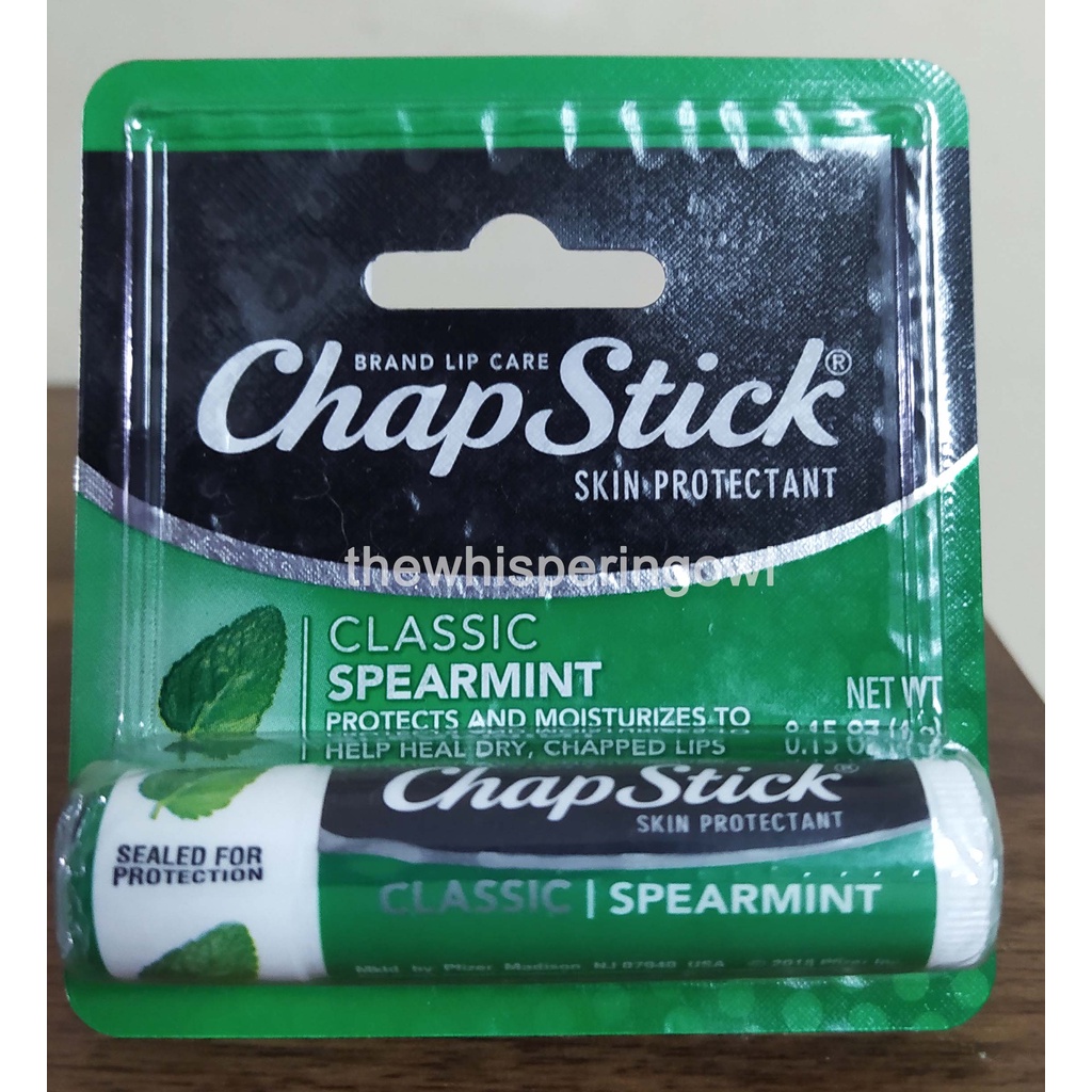 Chapstick Chap Stick Brand Lip Care Balm Classic Spearmint Skin
