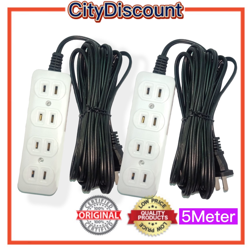 COD 4 SOCKET EXTENSION OUTLET 5METER PLUG/POWER STRIP/MULTI-HEAD SOCKET ...