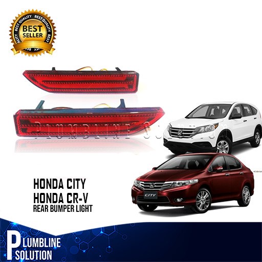 2pcs For Honda CRV CR-V 2010-2011 LED Rear Bumper Light Reflector Brake