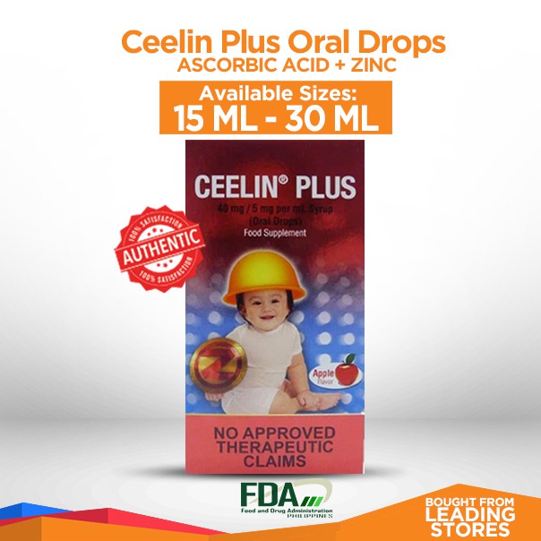 Ceelin Plus Ascorbic Acid with Zinc Oral Drops (Ages 6 Months to 2 Yrs