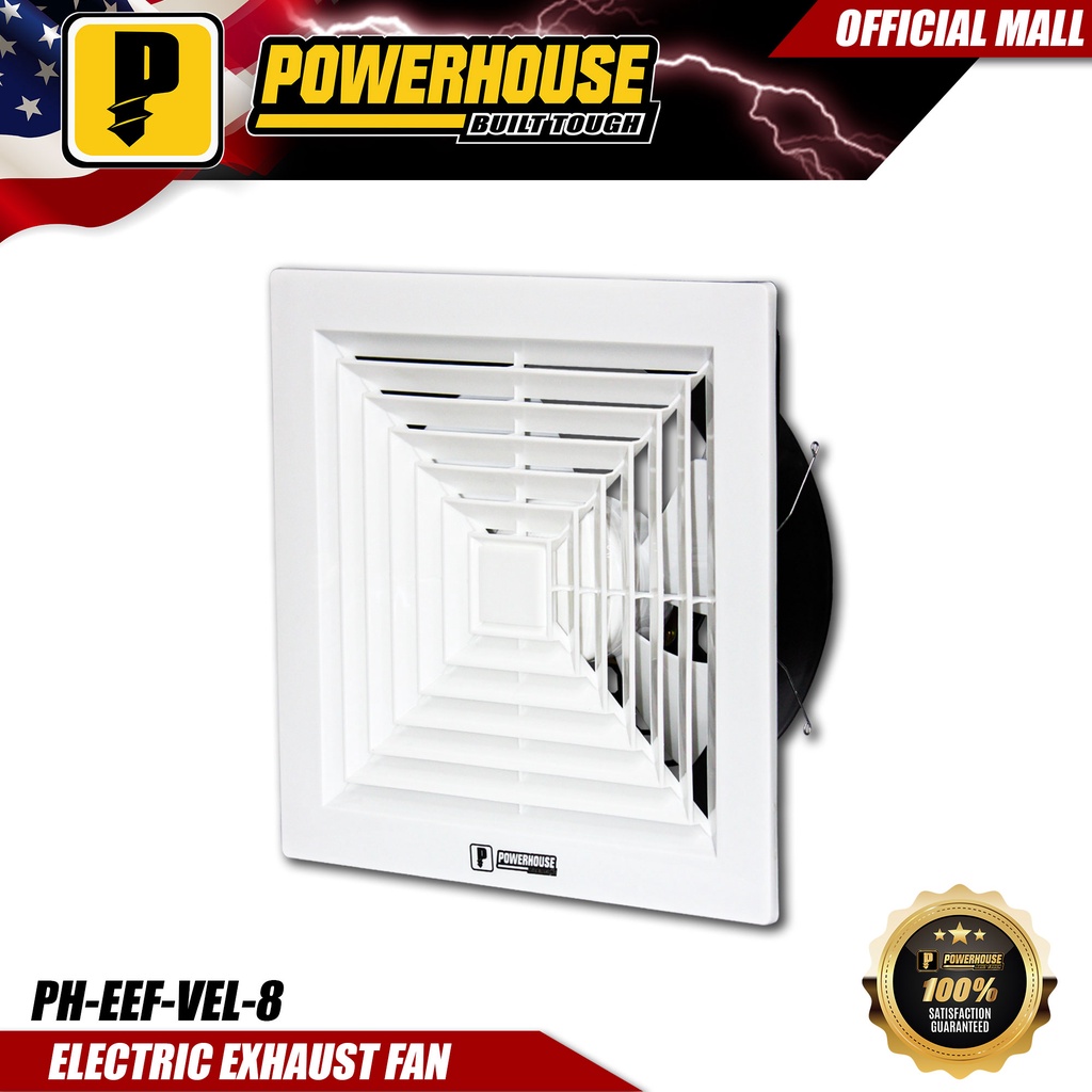 POWERHOUSE Electric Exhaust Fan Ceiling Mounted Veloce Series 8" Inch
