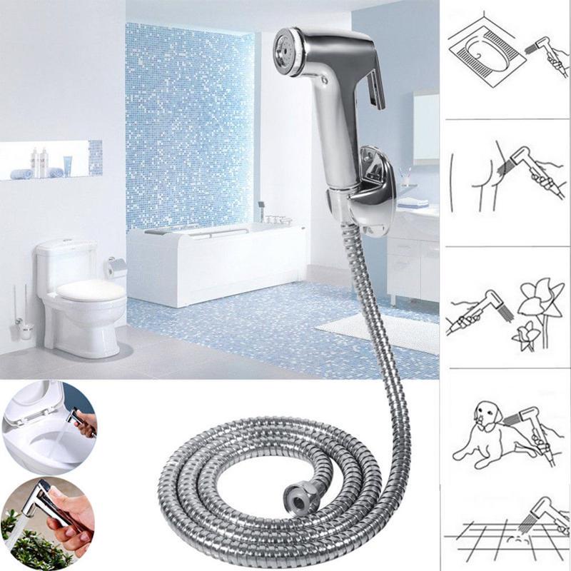Bidet Handled Douche Spray Chrome Hygienic Toilet Shower Head Hose Set Shopee Philippines