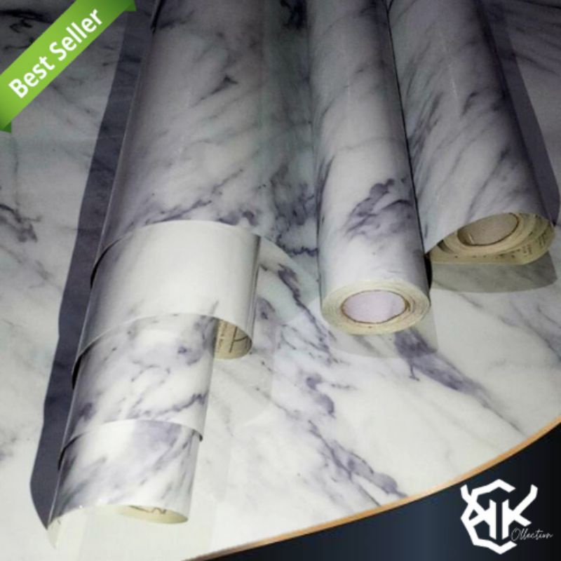 Premium Marble Motif Wall Wallpaper 60cm x 5m Lavender White Wallpaper ...