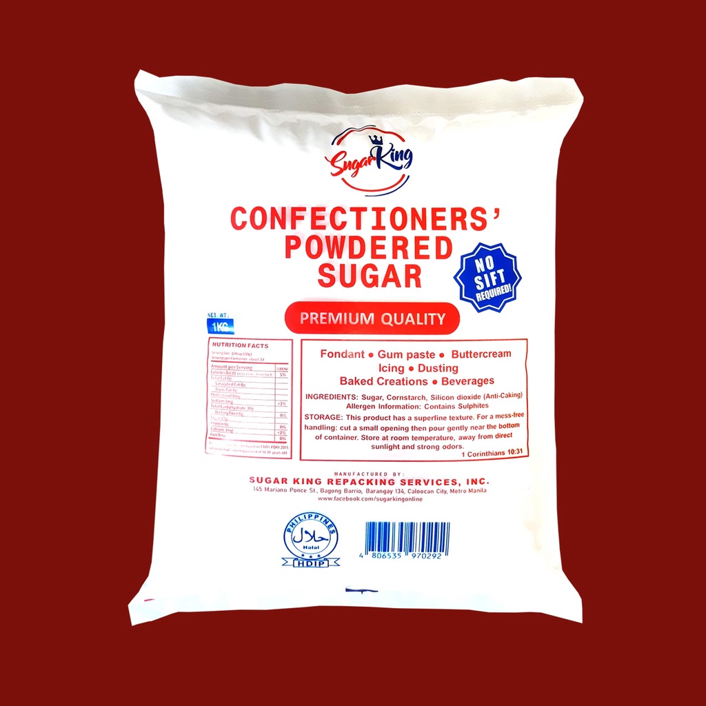 Sugar King Confectioners' Powdered Sugar 20kg   Shopee Philippines