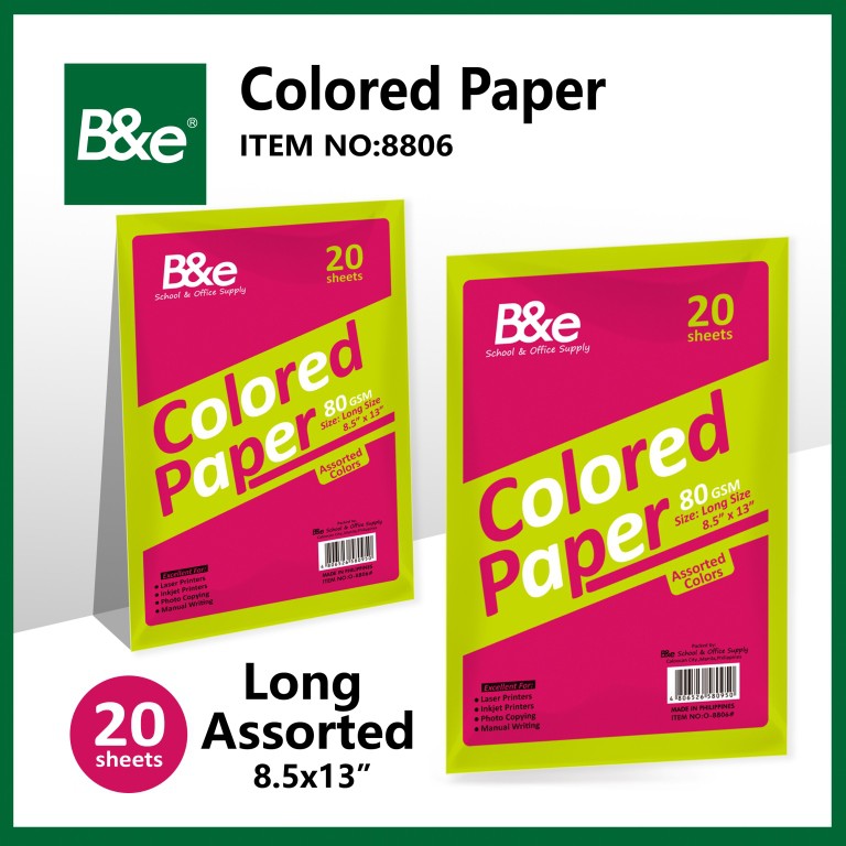 Bnesos Stationary School Supplies B&e Colored Paper Long 10sheets ...