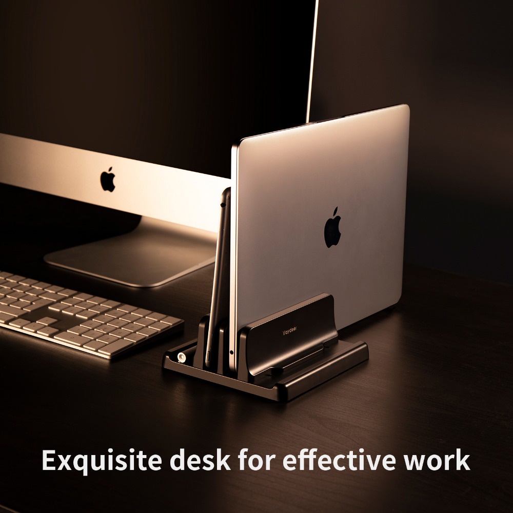 Vertical Laptop Stand Durable Plastic Dual Laptop Holder with ...