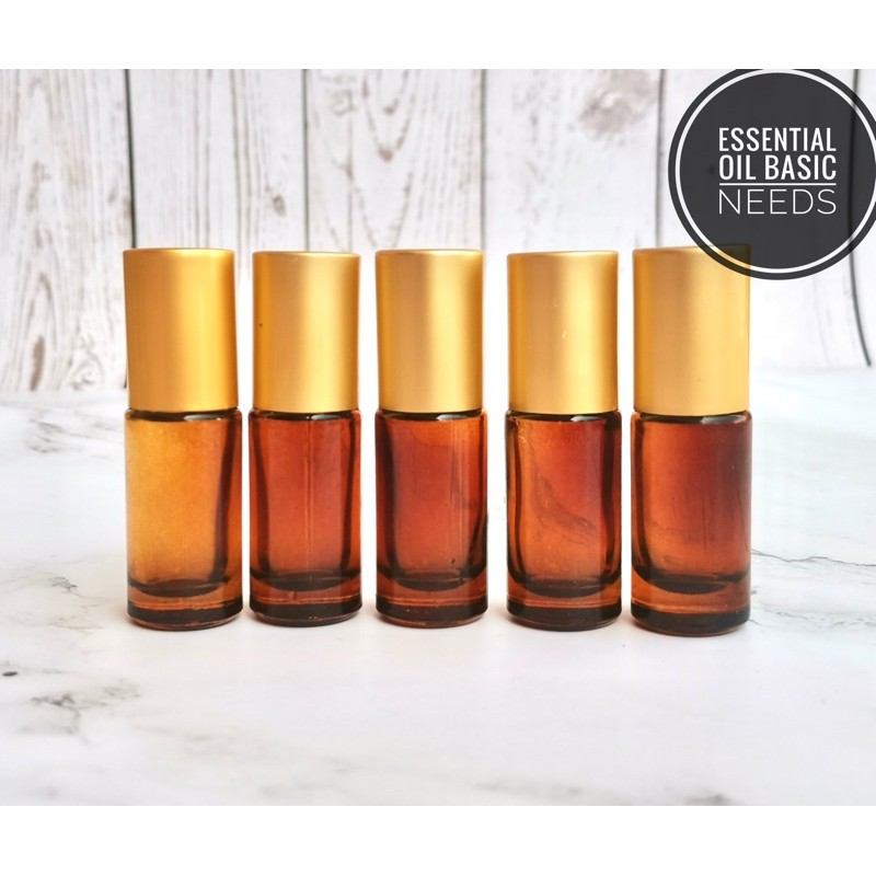 *SECONDS QUALITY* Amber THICK Roller Bottle 5ml AMBER THICK Roller