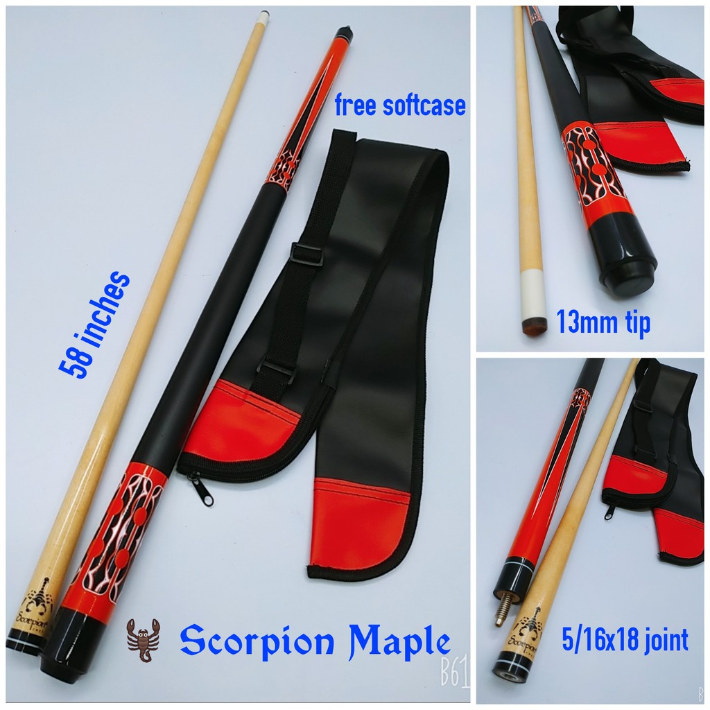 Billiard Scorpion Maple Cue Stick White Tako Ng Bilyaran Shopee