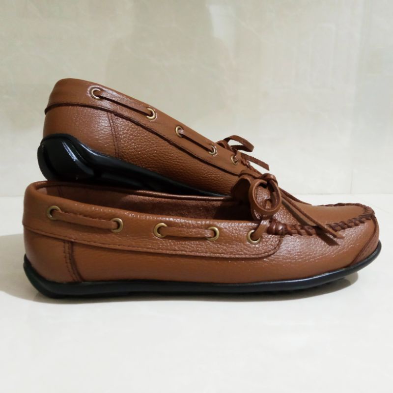 Marikina Made Genuine Leather CARAMEL Loafers for Women/Topsiders